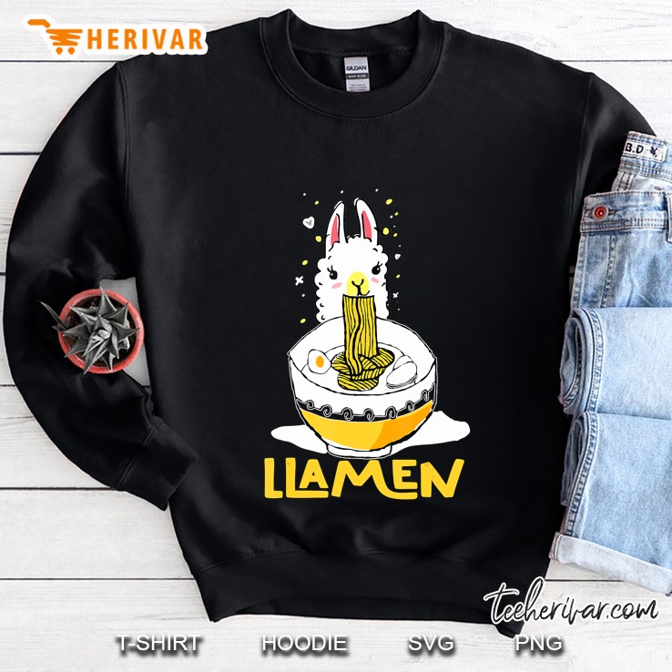 Llamen Llama Ramen Noodle Japanese Anime Kawaii Gift Sweatshirt