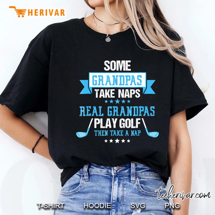 Mens Some Grandpas Nap Funny Golf Ladies Tee
