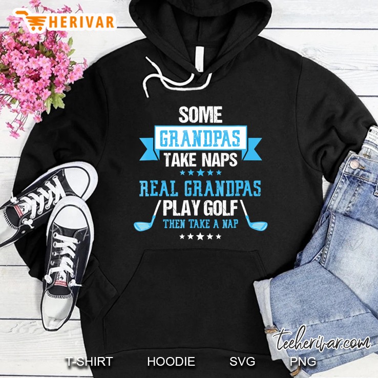 Mens Some Grandpas Nap Funny Golf Hoodie
