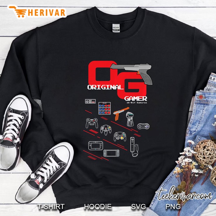 Og Original Gamer Classic Video Game Retro Gaming Premium Sweatshirt