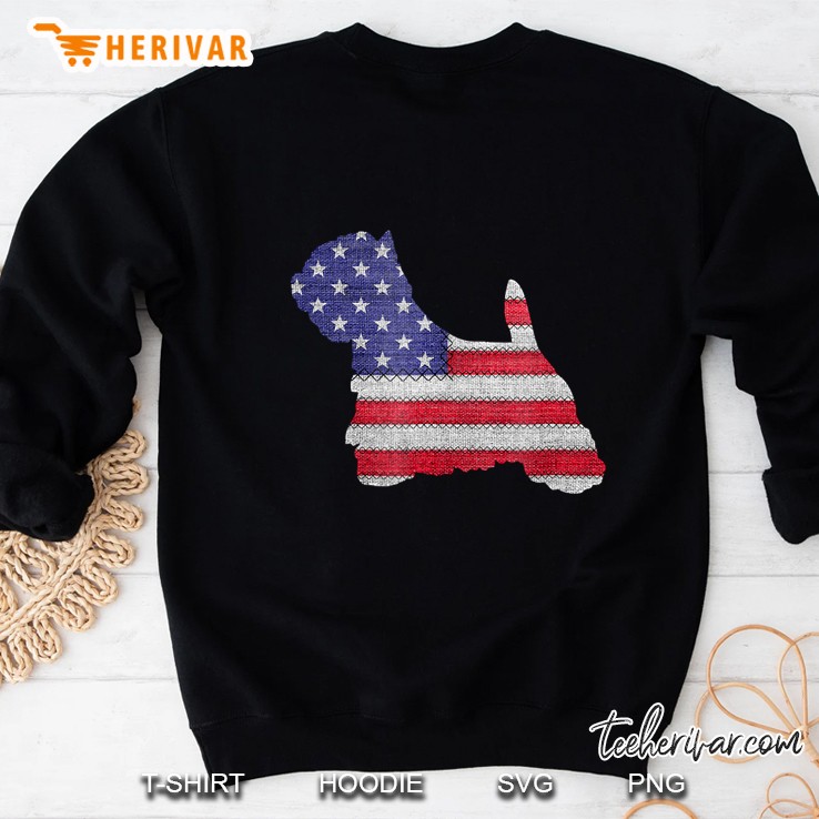 Patriotic Westie American Flag Embroidery Sweatshirt