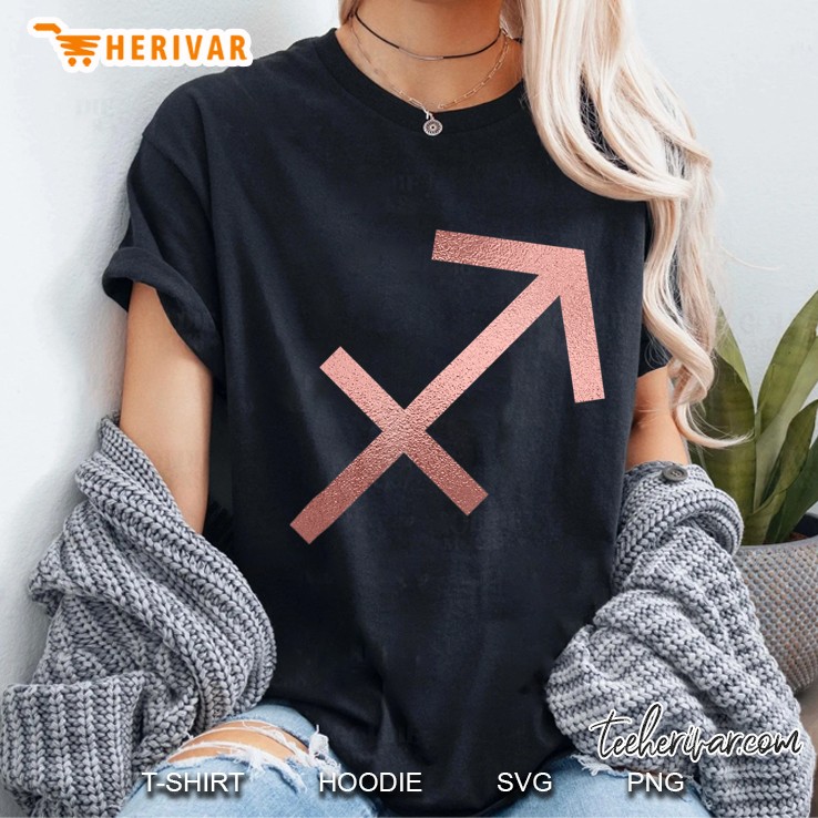 Rose Gold Sagittarius Symbol Zodiac Star Sign Hoodie