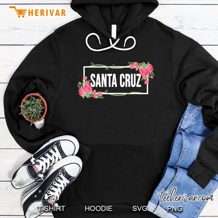 Santa Cruz California Floral Hibiscus Flower Hoodie