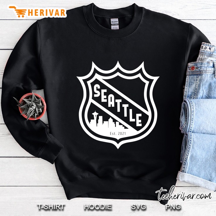 Seattle Hockey Est. 2021 - Seattle Skyline Logo Sweatshirt