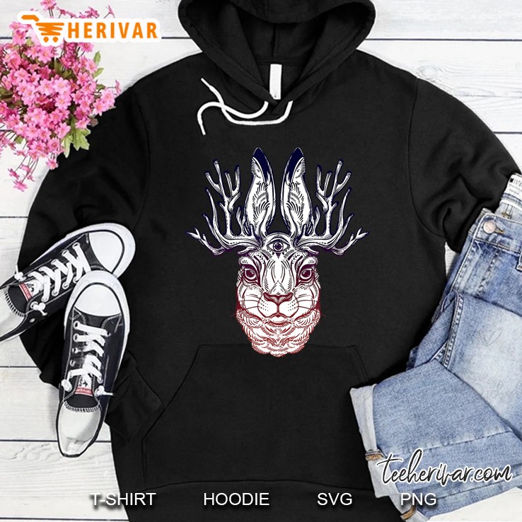 Stay Weird - Jackalope Tshirt - Folklore Hare Third Eye Tee Mugs