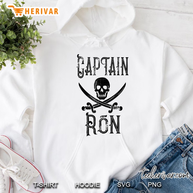 Cool Captain Ron Retro Personalized Pirate Boating Gift Hoodie