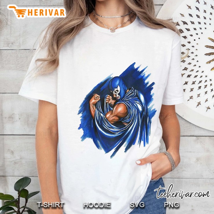 Feel-Ink Demon Blue Lucha Libre Mexican Old Paint Legend Ladies Tee