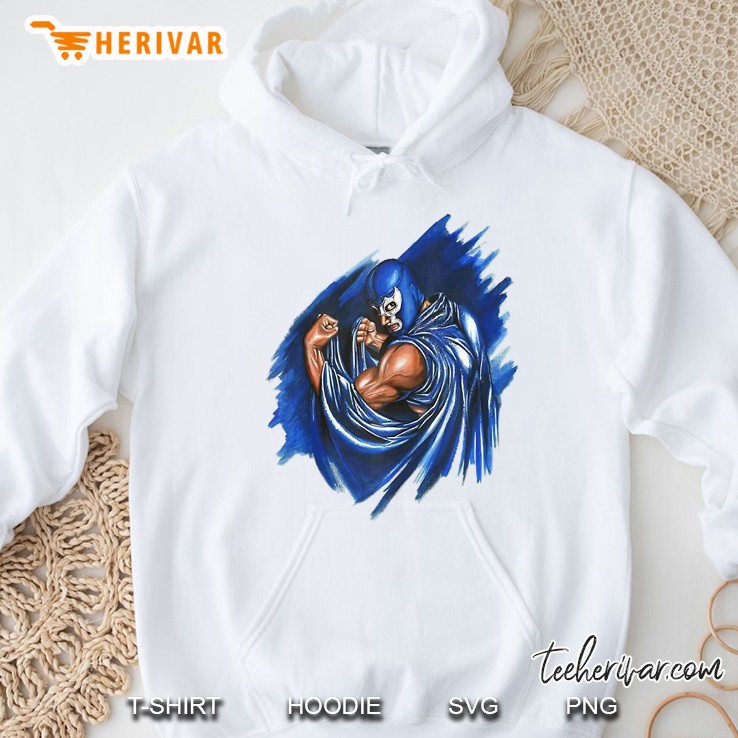 Feel-Ink Demon Blue Lucha Libre Mexican Old Paint Legend Hoodie