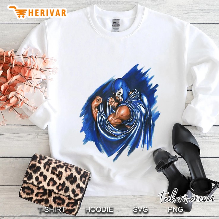 Feel-Ink Demon Blue Lucha Libre Mexican Old Paint Legend Sweatshirt