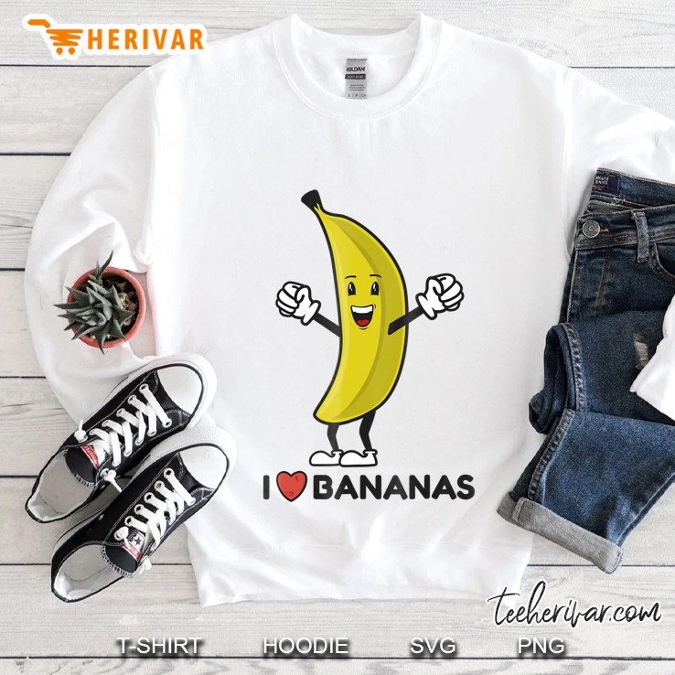 I Love Bananas Long Fruit Funny Banana Sweatshirt