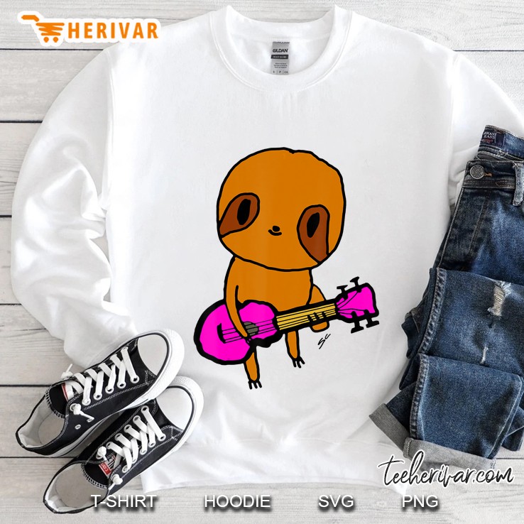 Potato Cat Comics Rocco Sloth Plays The Ukulele Sweatshirt