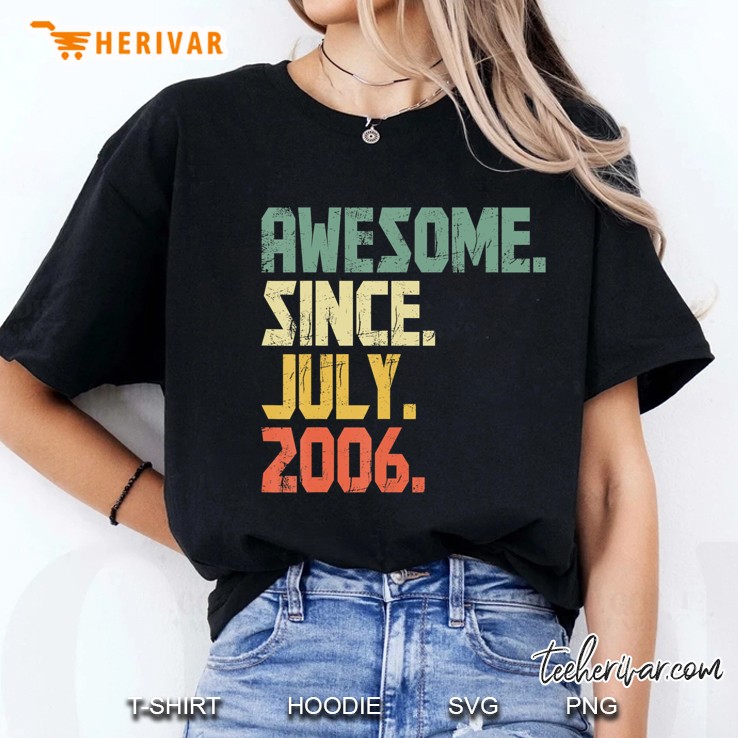 14 Years Old Gifts Shirt- Awesome Since July 2006 Ladies Tee