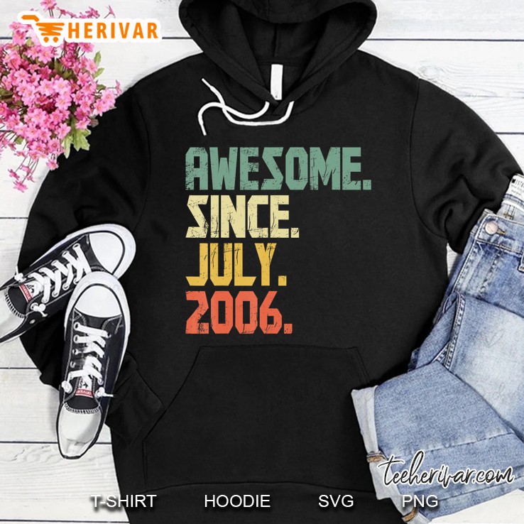 14 Years Old Gifts Shirt- Awesome Since July 2006 Hoodie