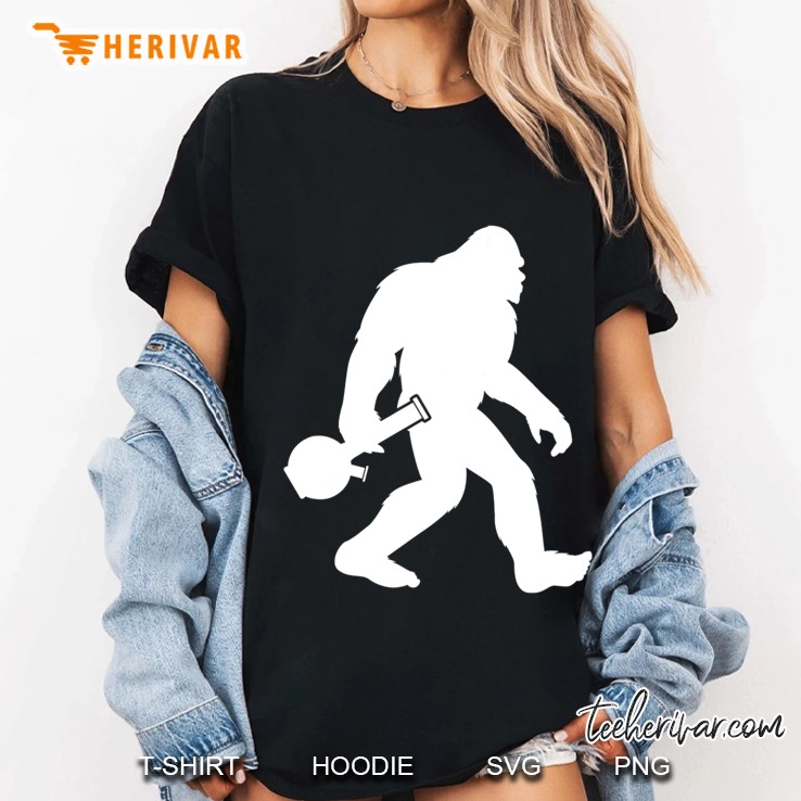 Bigfoot With A Bong Shirt Funny 420 Shirt Ladies Tee