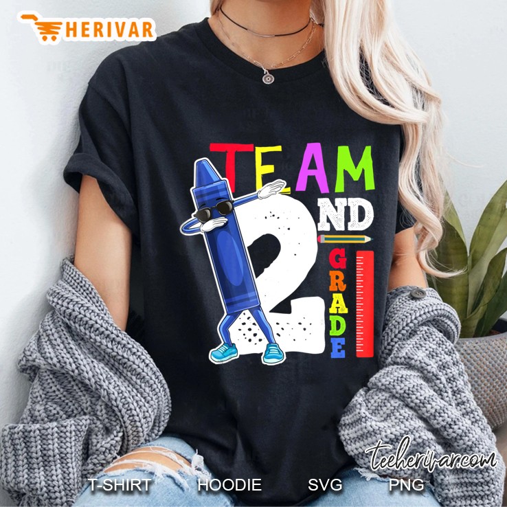 Dabbing Crayon Team Second Grade Back To School Shirt Kids Hoodie