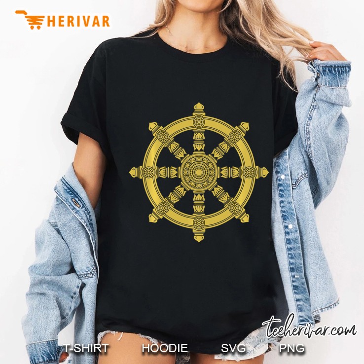 Dharma Wheel Buddha Dhamma Chakra Buddhism Meditation Hoodie