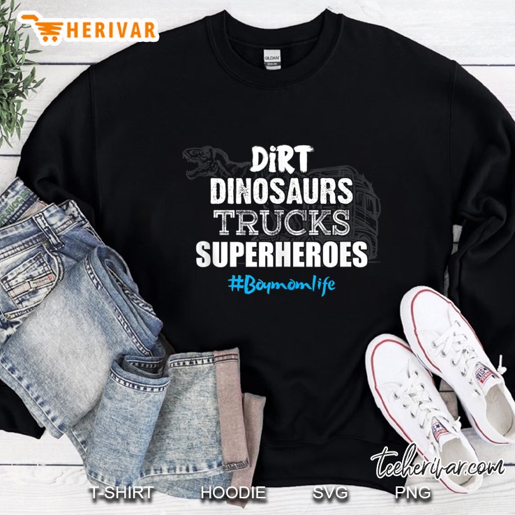 Dirt Dinosaurs Trucks Superheroes Boy Mom Life Mother Gift Tank Top Mugs