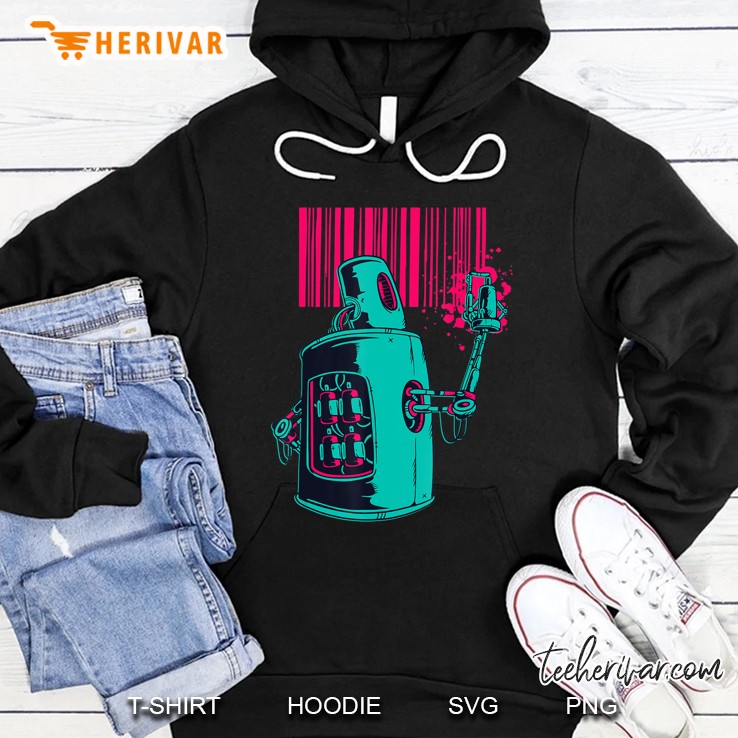 Edm Techno Graffiti Robot Design Dance Rave Music Festival Hoodie