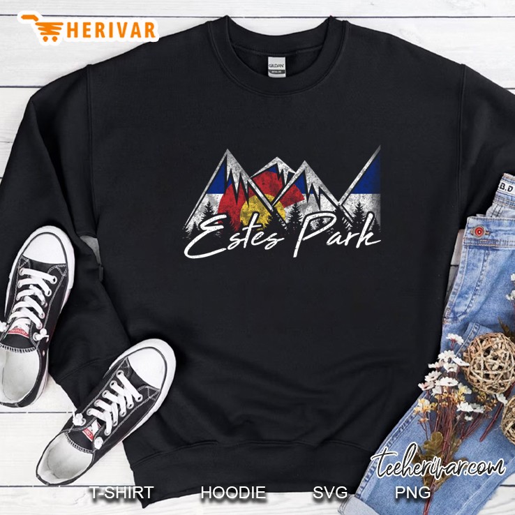 Estes Park Colorado Flag Mountains Cool Souvenir Gift Sweatshirt