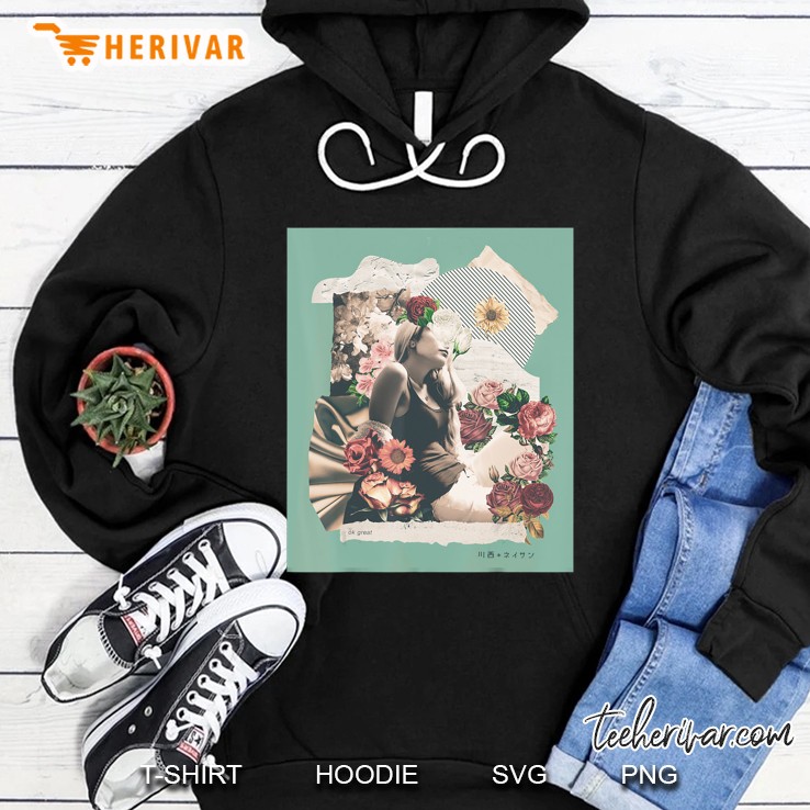 Floral Collage Art Streetwear Graphic Tee Hoodie