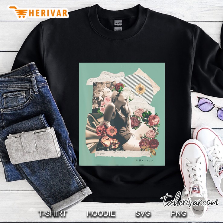 Floral Collage Art Streetwear Graphic Tee Sweatshirt