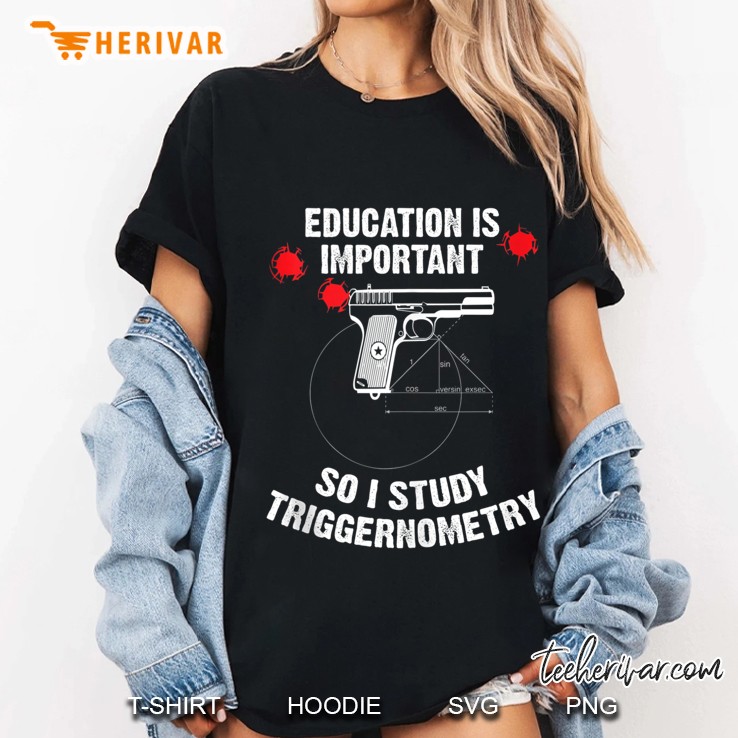 Gun Education - 2Nd Amendment - I Study Triggernometry Guns Ladies Tee