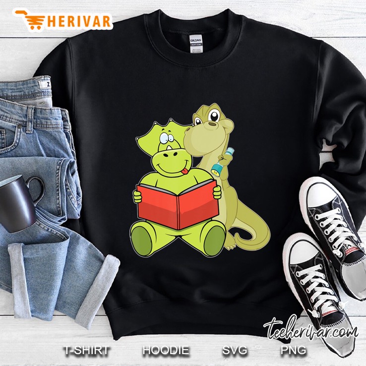 Kids Dinosaur Tshirt Book Reading Triceratops Tshirt Library Sweatshirt