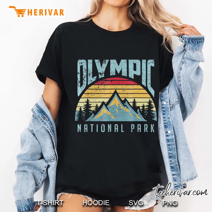 Olympic National Park Washington Usa Mountains Retro Hoodie