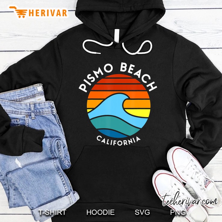 Pismo Beach California Retro Wave Hoodie