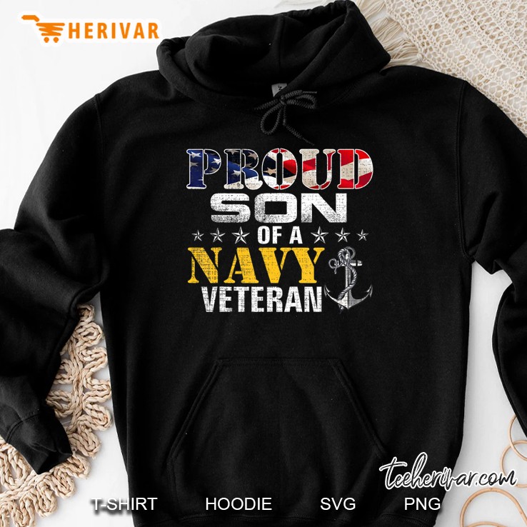 Proud Son Of A Navy Veteran American Flag Military Gift Mugs