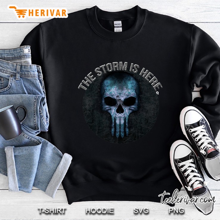 Qanon Skull Q Anon The Storm Is Here Sweatshirt