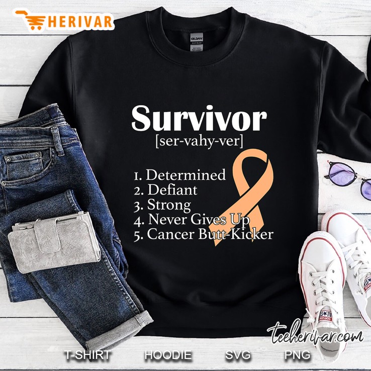 Uterine Cancer Survivor Gift Definition Peach Ribbon Novelty Sweatshirt