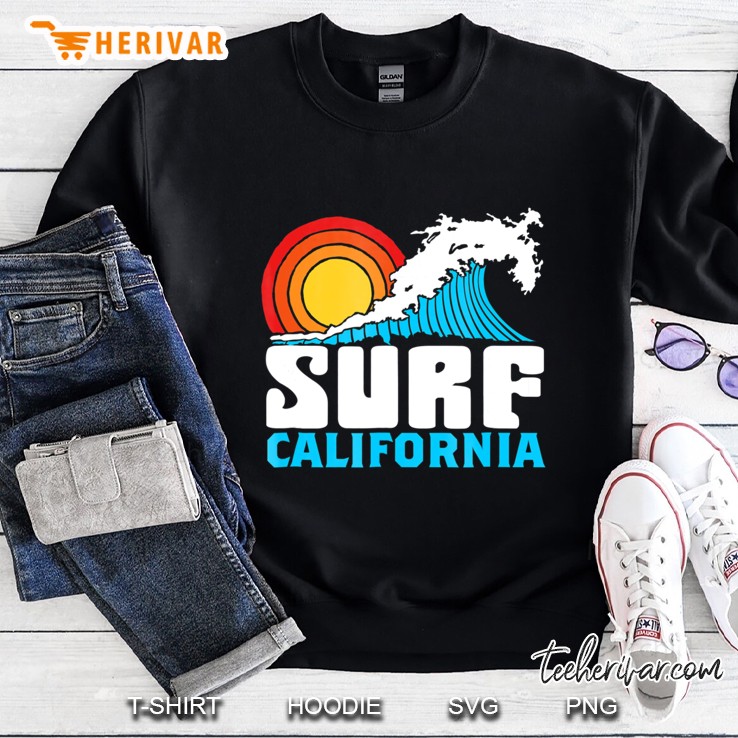 Vintage California Surf Retro Beach & Wave Sweatshirt