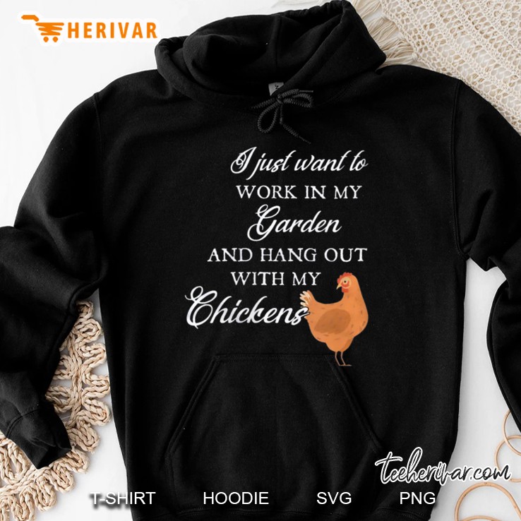 Womens I Just Want To Work In My Garden & Hang Out With My Chickens V-Neck Mugs