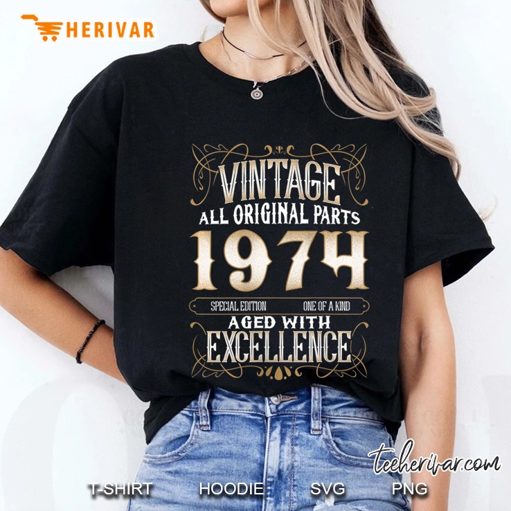 Womens Womens Vintage Birthday 1974 Birth Year Gift Tank Top Hoodie