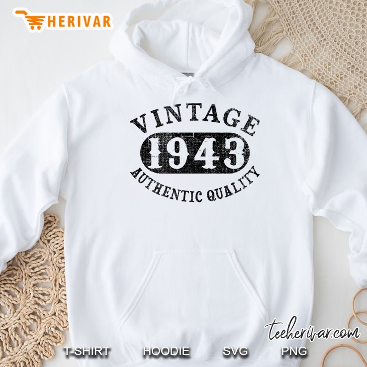 77 Year Old 77Th Birthday, Anniversary Gift 1943 Authentic Hoodie