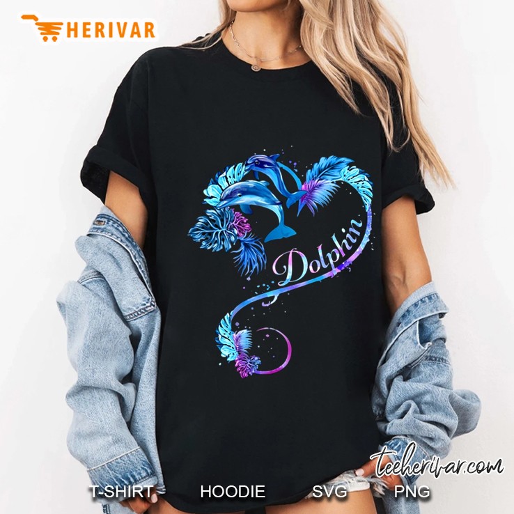 Dolphin Love Artwork Illustration Ladies Tee