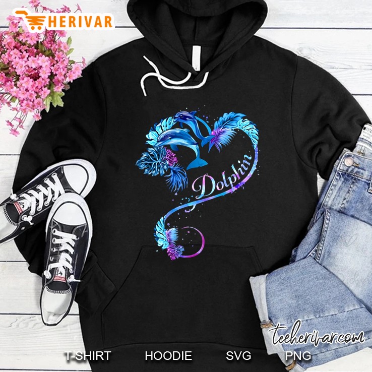 Dolphin Love Artwork Illustration Hoodie