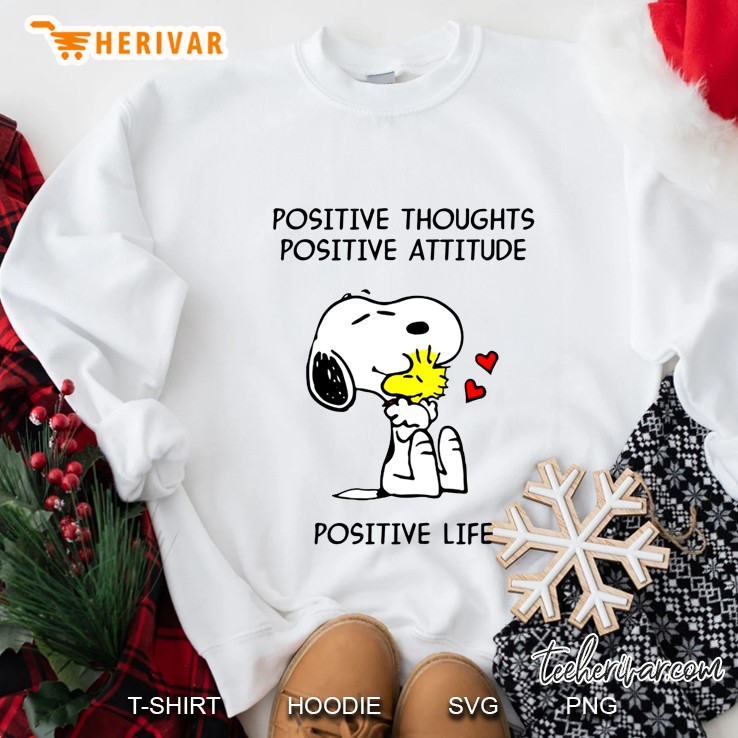 Positive Thoughts Positive Attitude Positive Life Snoopy Dog Mugs