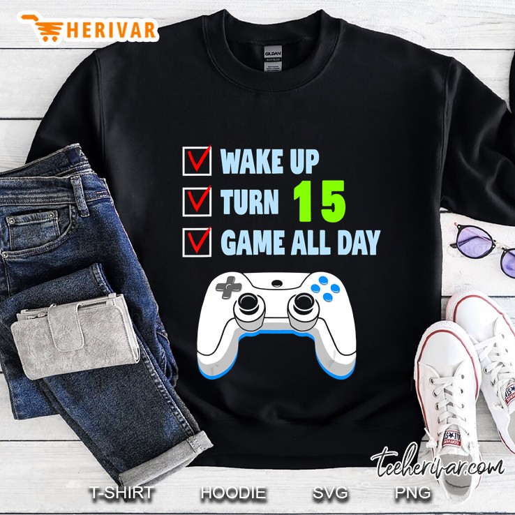 15 Years Old Boy Gamer Birthday Party 15Th Birthday Gift Sweatshirt