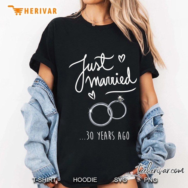 30Th Wedding Anniversary Just Married 30 Years Ago Ladies Tee