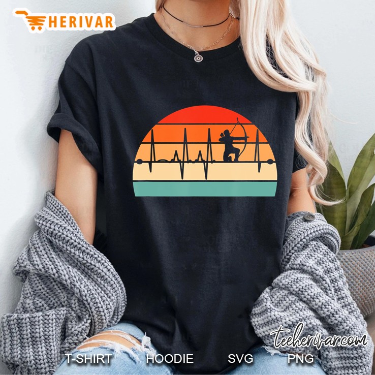 Archery Heartbeat Fun Vintage Tee For Bowman Bowhunter Ladies Tee