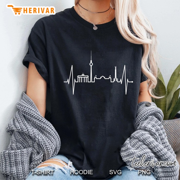 Berlin Skyline Heartbeat Germany Fan For Men & Women Berlin Hoodie