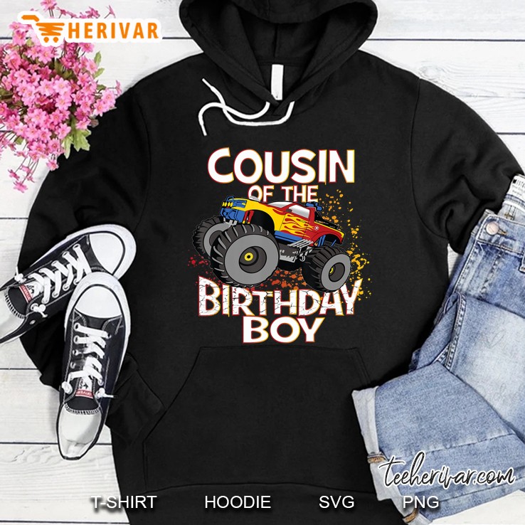 Cousin Of The Birthday Boy Monster Truck Boys Party Hoodie