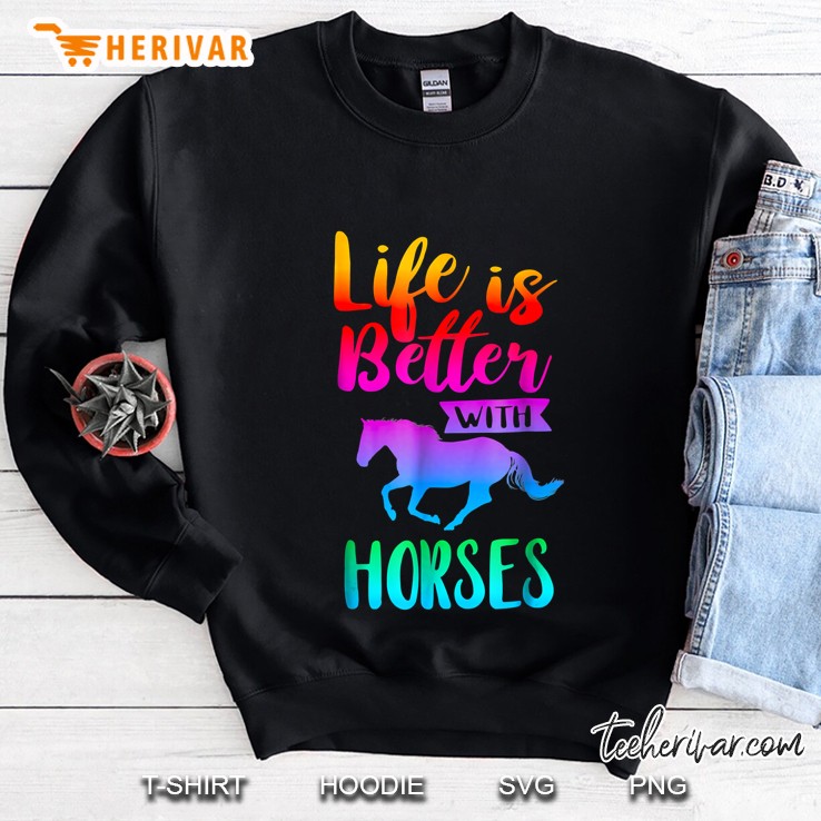 Cute Life Is Better With Horses Women Girls Horseback Riding Mugs