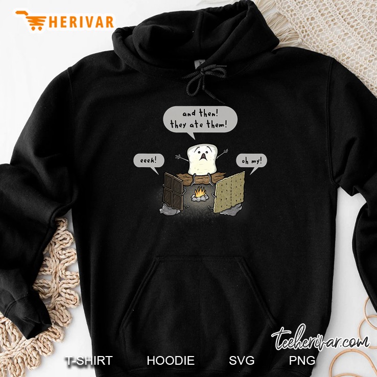 Camping Cartoon Smores Campfire Stories Novelty Hoodie