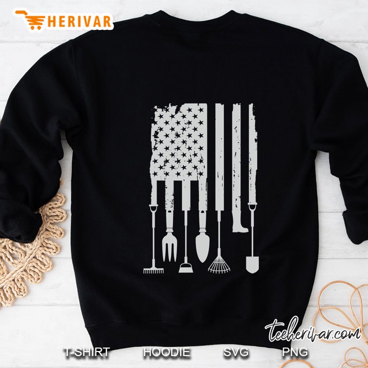 Gardeners Gardening Tools American Flag 4Th Of July Sweatshirt