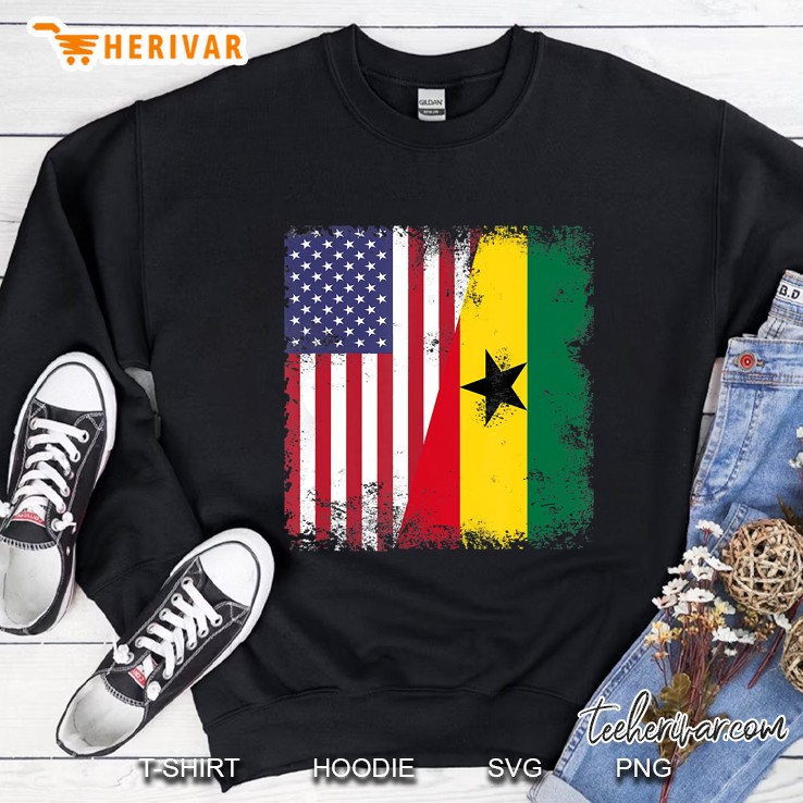 Half Ghanaian Flag Vintage Ghana Usa Gift Sweatshirt