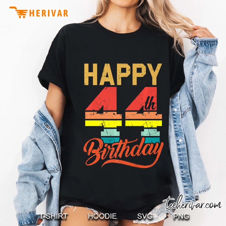 Happy 44Th Birthday Gift 44 Years Old Vintage Born In 1975 Premium Ladies Tee