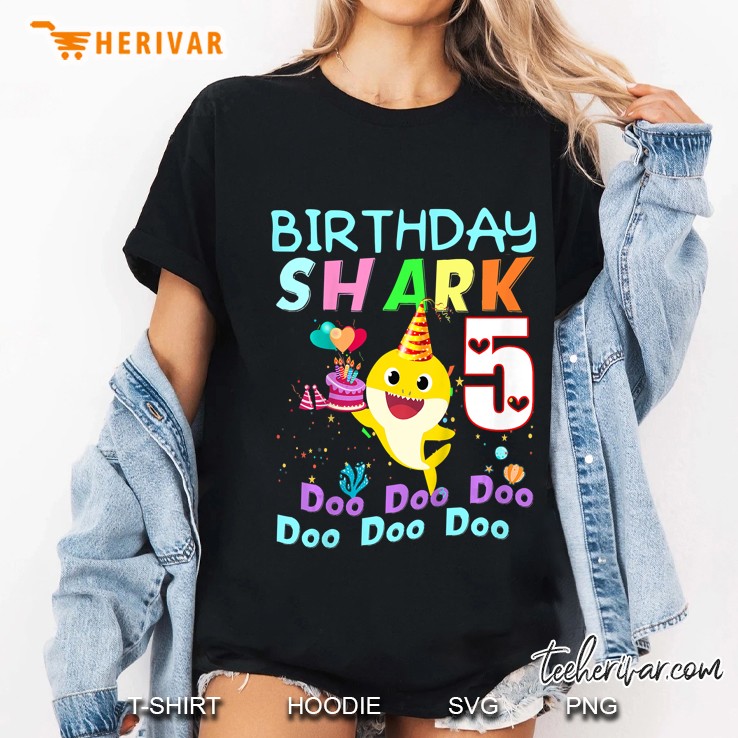 Kids Baby Shark Tee 5Th Birthday For Girls - Doo Doo Doo Ladies Tee